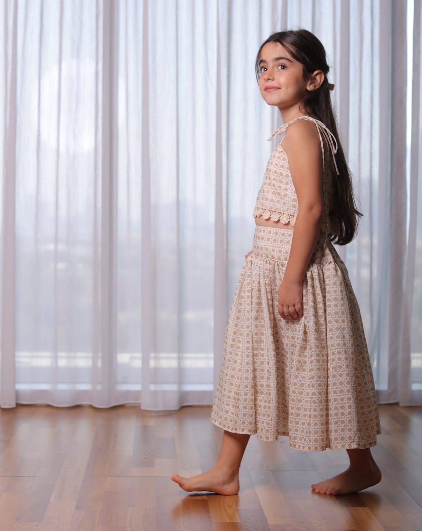 Basketweave Top & Skirt Set