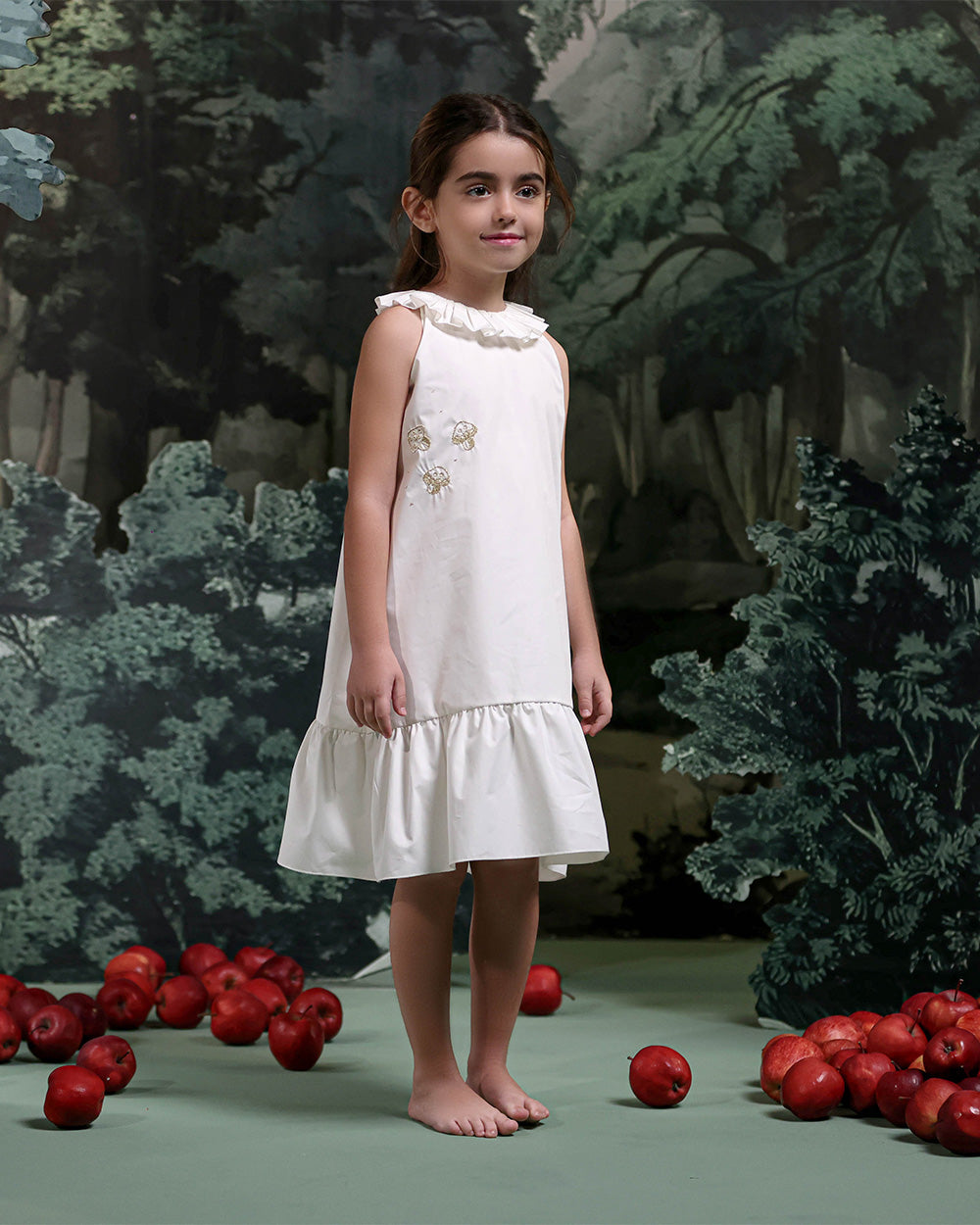 Mushroom Dress in White – Munmun Kids