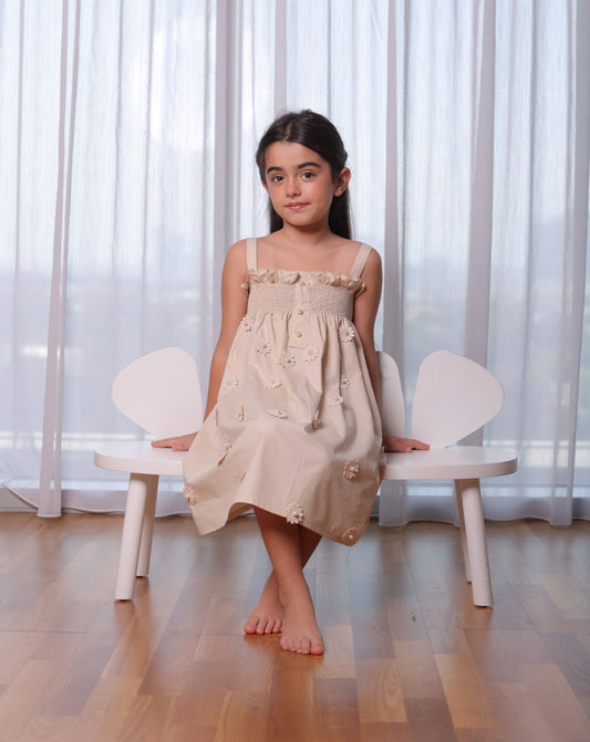 Flower Pearl Set in Beige