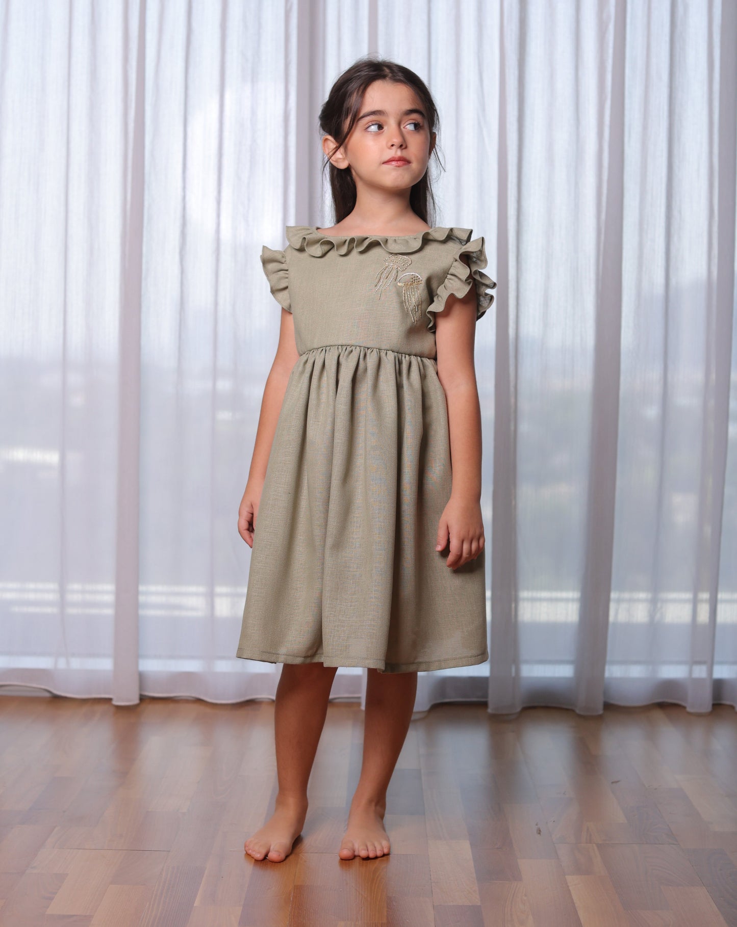 Jellyfish Dress in Khaki