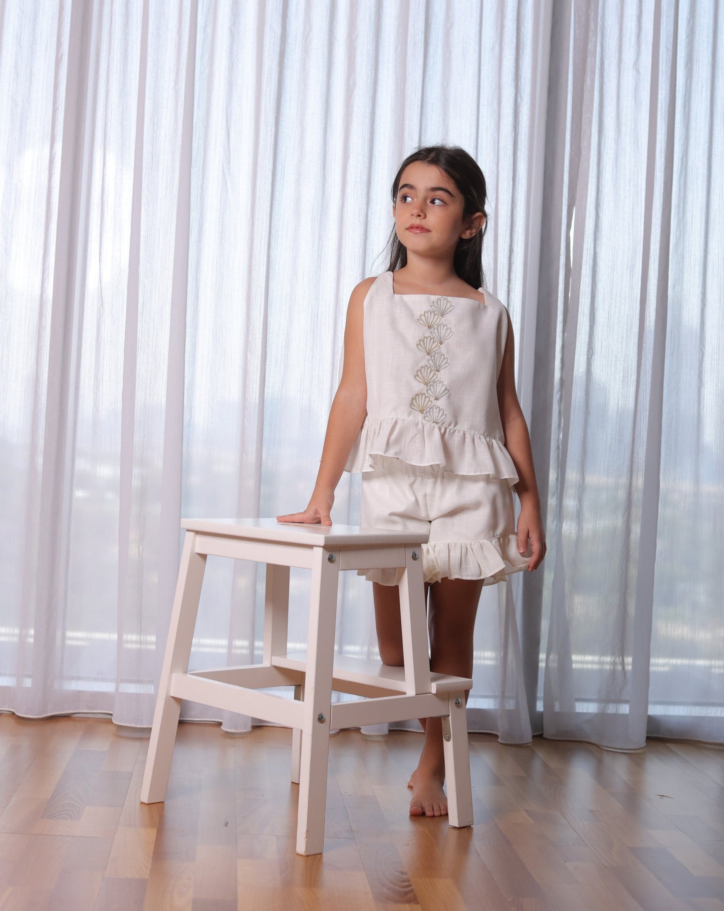 Seashell Top Embroidered Set