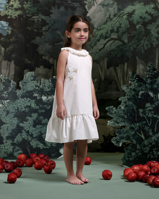 Mushroom Dress in White