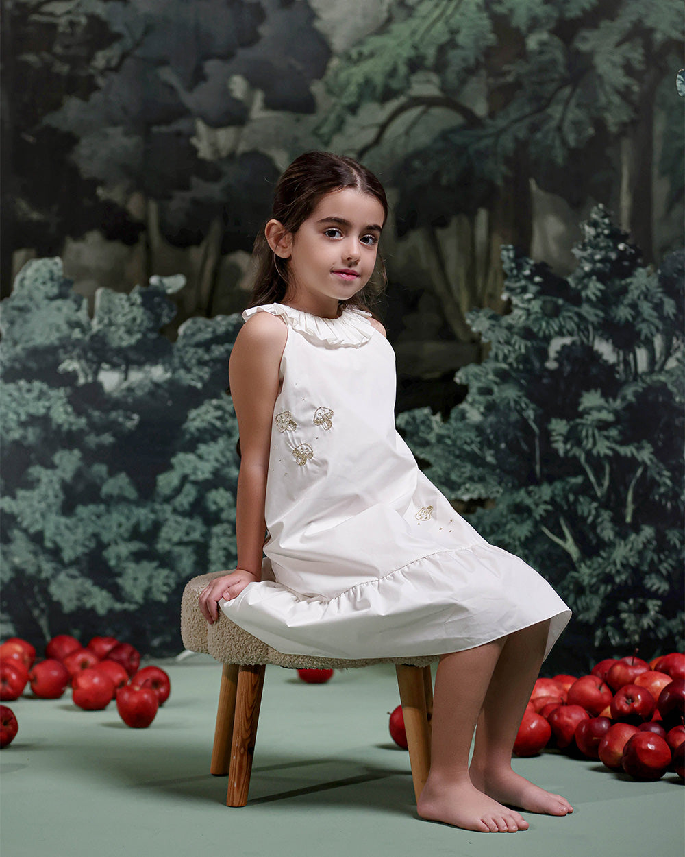 Mushroom Dress in White