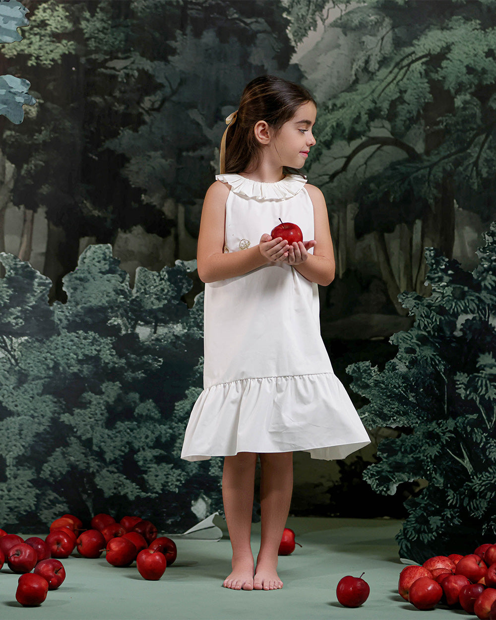 Mushroom Dress in White Munmun Kids Mushroom Dress in White Munmun Kids
