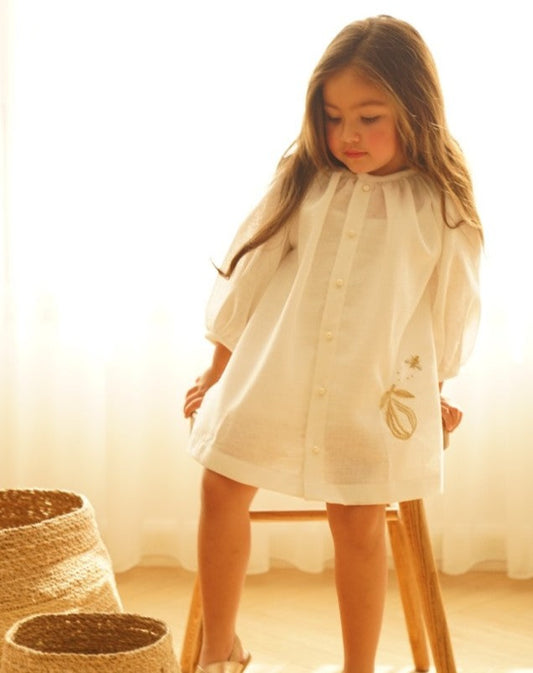 Pearl Pear Dress in White