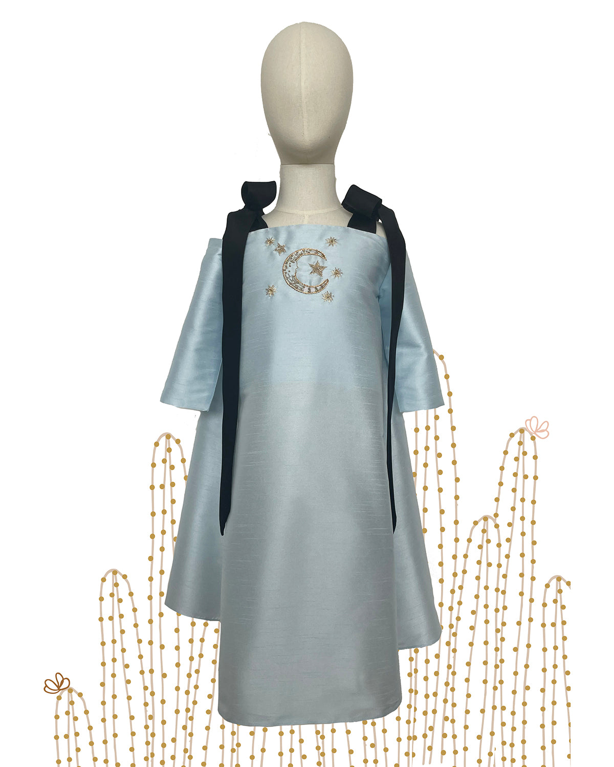 Crescent & Stars Off-Shoulder Kaftan